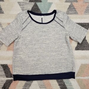 Three Dots Knit Short Sleeve Crew Neck Sweater  Size Large